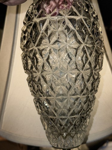 Vintage MCM Pinecone Pineapple Light Shade Globe Clear Glass 9” 4 1/2 3" fitter - Picture 18 of 19