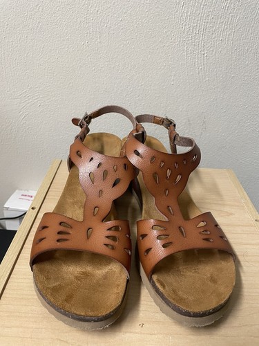 Bjorndal LUNA Womens Brown Sandals Sz 11 Comfort Wedge - Picture 3 of 11