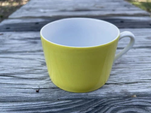 Vintage Fitz And Floyd Coffee Tea Cups Yellow & White 6 oz Mug Cup
