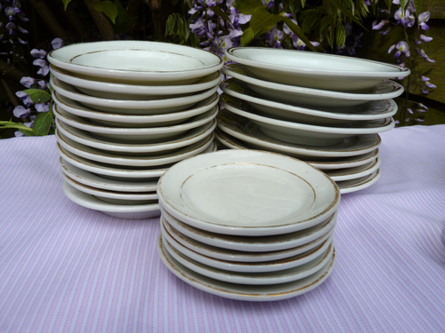 Antique Miniature Dinner Set Service Childs Gilt Trim Porcelain 33 pieces - Picture 15 of 24