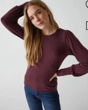 Michael Stars Mishka Long Puff Sleeve Tee Shirt In Plum Size S NWOT CUTE