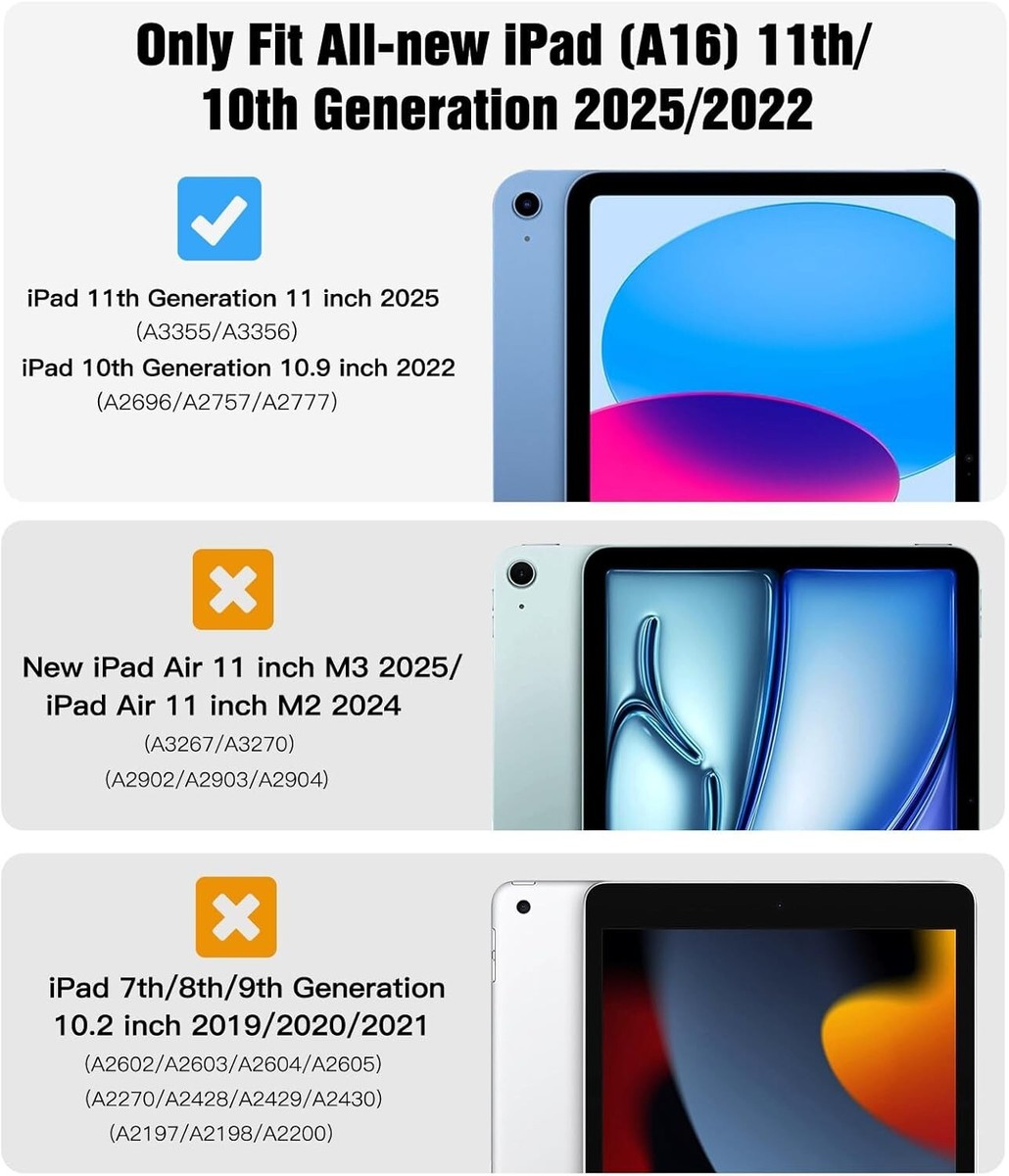 Custodia Smart Magnetica Per IPad 11a Gen (A16), 10a Gen, 9a, 8a, 7a - 11, 10.9, 10.2 Pollici