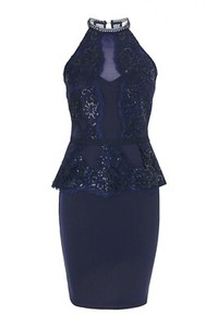 lipsy sequin scallop shift dress