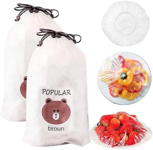 Premium:200Pcs Thicker Fresh Keeping Bags,Reusable Elastic Food Storage Covers,
