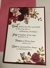 Happy Birthday Religious God Joy Peace  Love 5  x7  Greeting Card Blessed