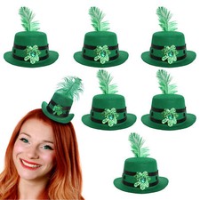 MINI ST PATRICK'S IRISH TOP HAT GREEN WOMENS IRELAND FANCY DRESS ACCESSORY LOT