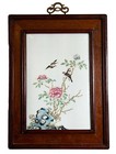 An Excellent Chinese Qing Dynasty Famille Rose Porcelain Plaque, Rosewood Frame. — photo 2
