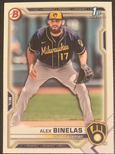 2021 BOWMAN DRAFT ALEX BINELAS MILWAUKEE BREWERS PROSPECT #BD-79 1ST BOWMAN 