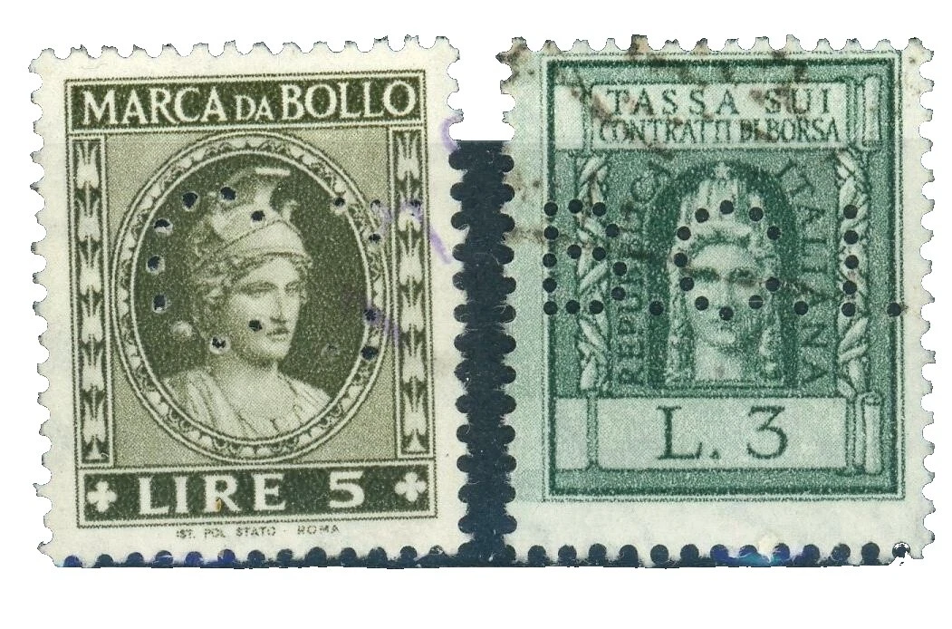 Used Fiscal, Revenue Italian Stamps