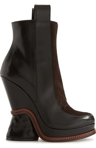 $1400 Fendi Chelsea Boots Runway Black- Brown Wedge Ankle Zipper Booties 40 - Picture 1 of 4