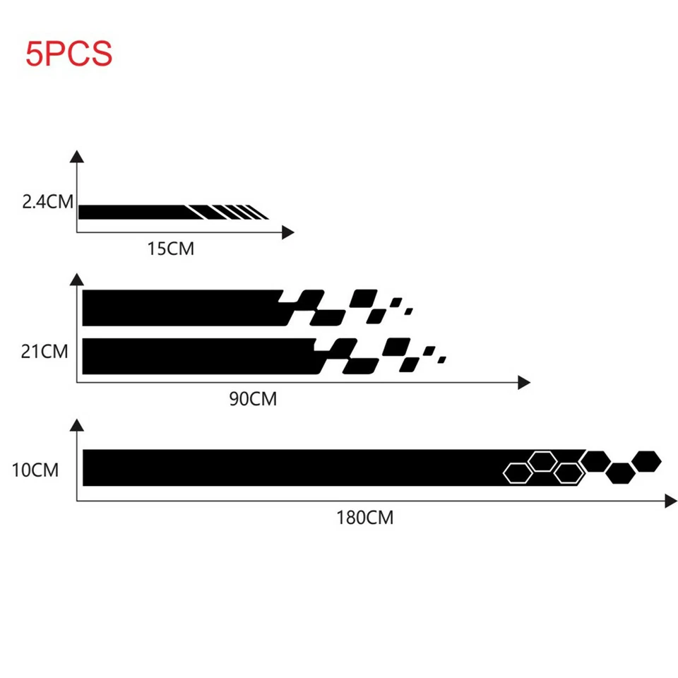 Car Hood Side Body Sticker Rear Mirror Vinyl Decal Black Waterproof Accessory X5 - Image 2 of 4