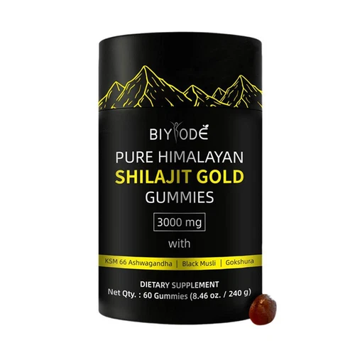 Pure Himalayan Gold Shilajit with Ashwagandha & Gokshura, 60 Gummies - Picture 1 of 10