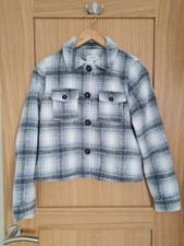 Only Womens Lou Check Jacket Allure Pumice Uk8 Xs Bnwt