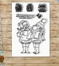 Christmas clear stamps Funny friends card NEW Free Shipping