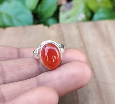 Carnelian Gemstone Ring 925 Sterling Silver Wedding Gift Unique Ring Simple Ring