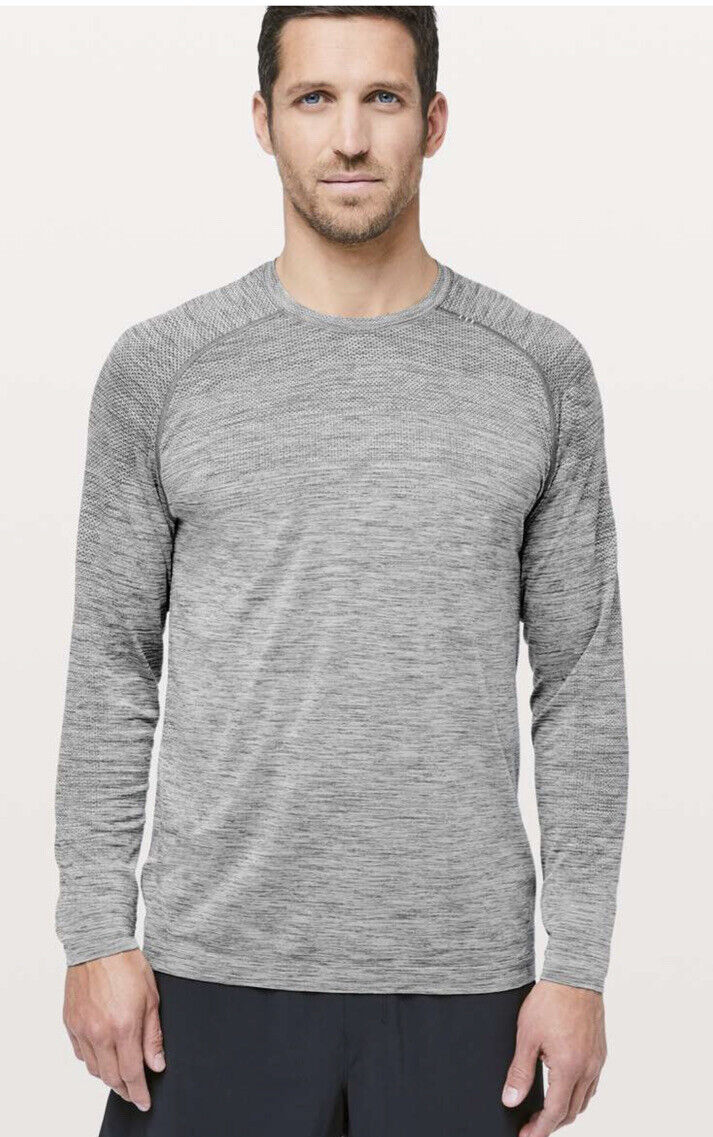 Lululemon Men's Metal Vent Tech Long Sleeve Shirt 2.0 Slate / White Size M
