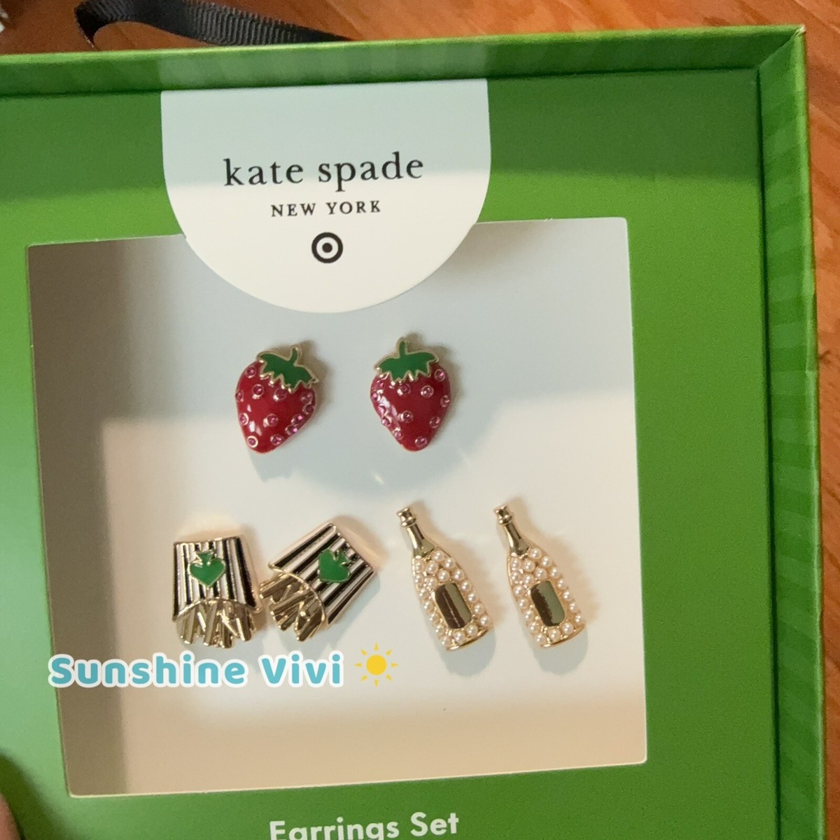 NEW Kate Spade x Target Stud Earrings Strawberry French
