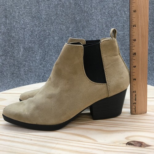 Old Navy Ankle Chelsea Boots Womens 9 Brown Pull On Almond Toe Casual Leather - Picture 8 of 19