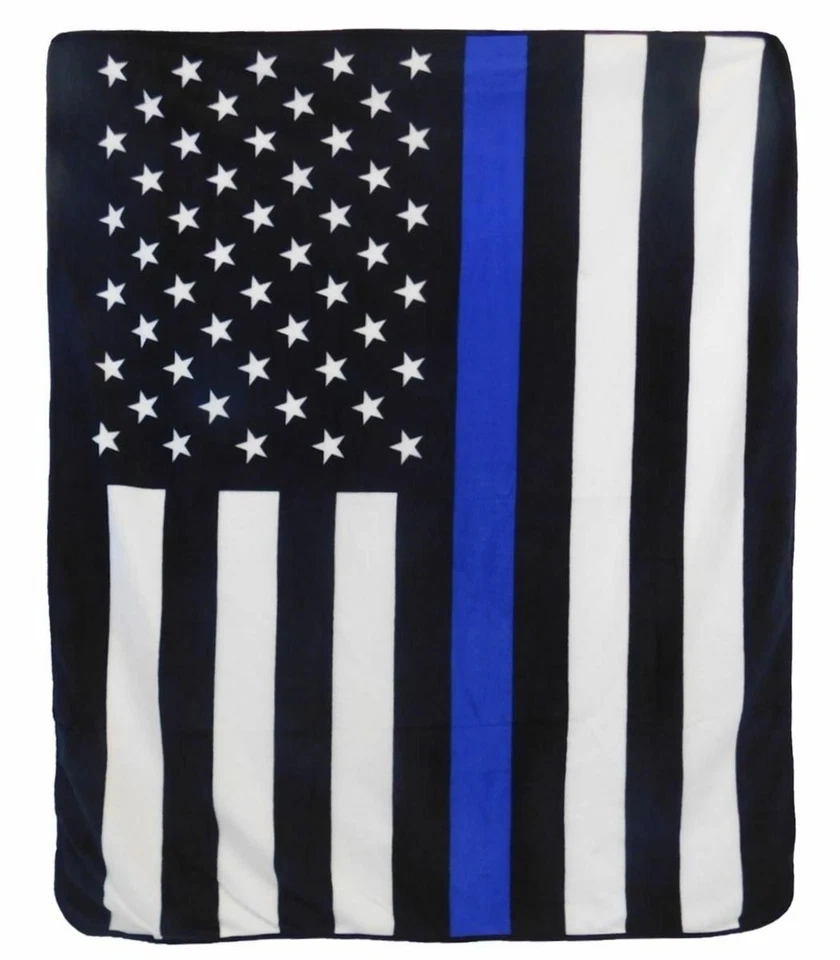 Thin Blue Line Blanket Blue Lives Matter Police Blanket Support Local Police Dep - Image 3 of 4