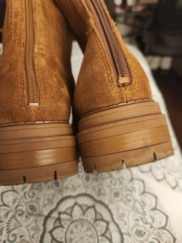 Calvin Klein Womens Greg Tan Suede Ankle Boots Shoes 8.5 Medium (B,M) - Image 4 of 4