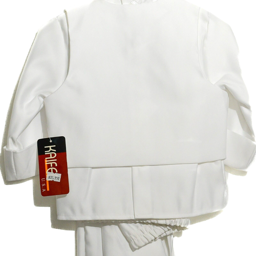 KAIFER Boys Kids 4-Pc Suit Set White Vest Pants Bowtie Long Sleeve Shirt XL NWT - Picture 5 of 5
