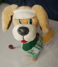 Vintage Duffers Bendable Golfer Dog Stuffed Animal Duffers 24k company 15" 1994