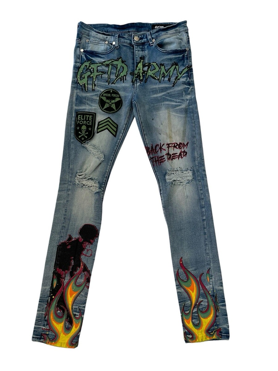 Jeans Schizzi Jeans Strappati Jeans Vernice Uomo Reign Art