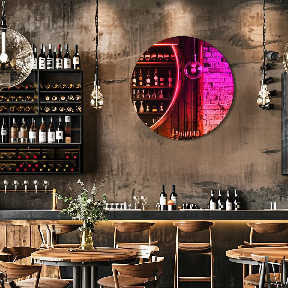 Iridescent Wall Mirror Round Rainbow Colorful Accent Mirror Living Room Bedroom - Image 4 of 4