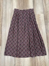 Vintage 90s Talbots Petites Patterned Pleated Wrap Skirt Made In USA Size 8P