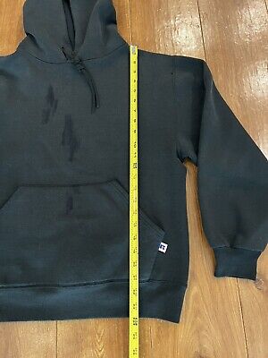 Vintage 90s Russell Athletic Hoodie Black Pullover Sweatshirt Hoodie Made  In USA