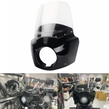 Front Headlight Fairing + 15" Windshield For Harley Softail Street Bob Low Rider