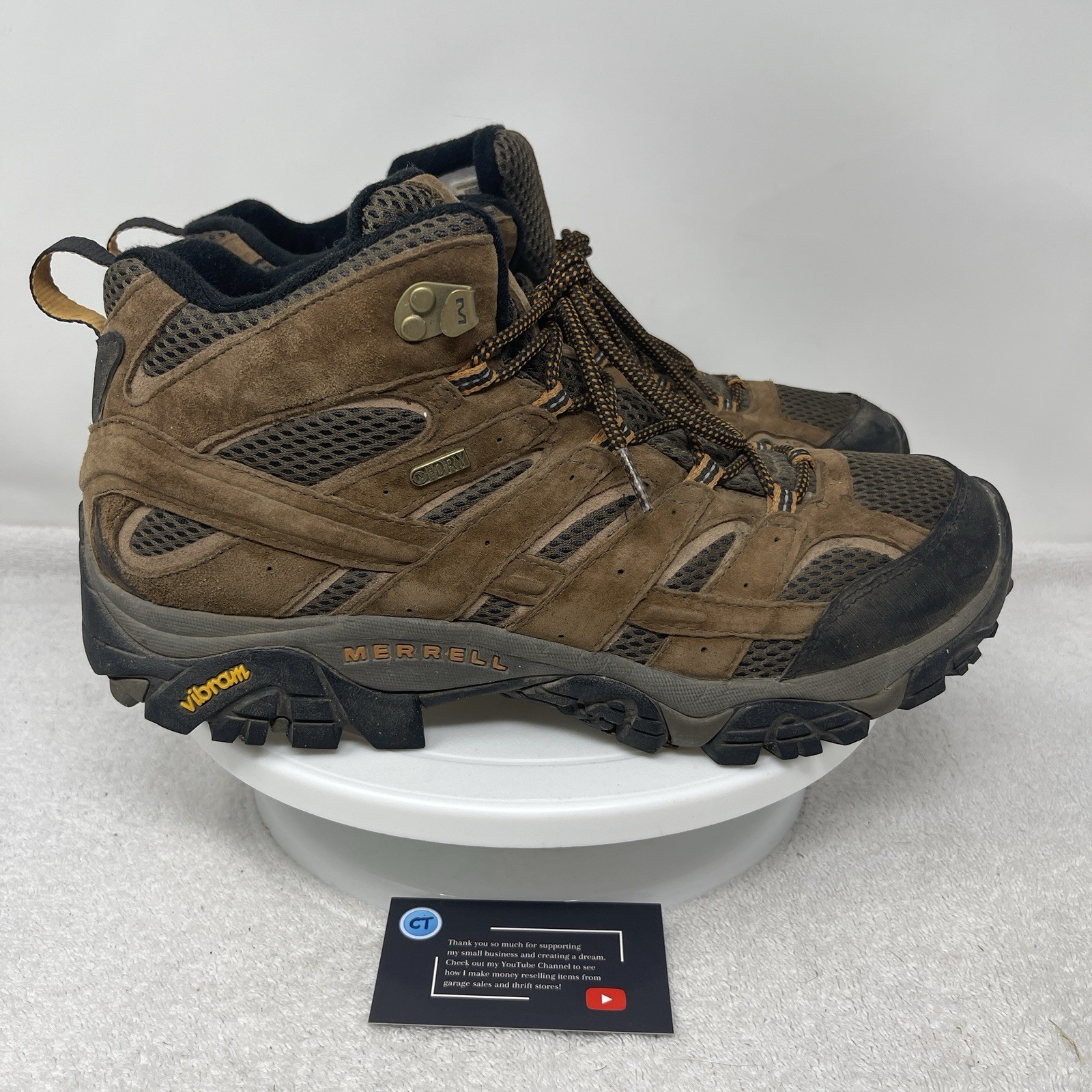 Merrell Moab 2 Mid Waterproof Hiking Boots for Men in Brown Suede Size 11.5