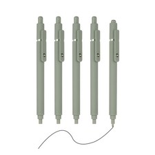 5Pcs 0.5mm Retractable Pens, Black Gel Ink,Dark Green
