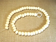 Lovely Strand of approx. 9mm x 6mm Carved Buffalo Bone Rondelle Beads Lot B1