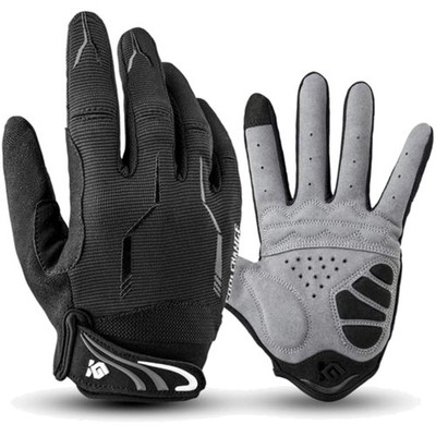 Fahrradhandschuhe, Touchscreen, Gel-Pads, atmungsaktiv, schwarzer Sporthandschuh
