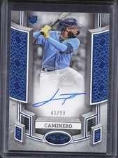 2024 Topps Tier One Junior Caminero Break Out Auto Blue Sapphire /99 Rays