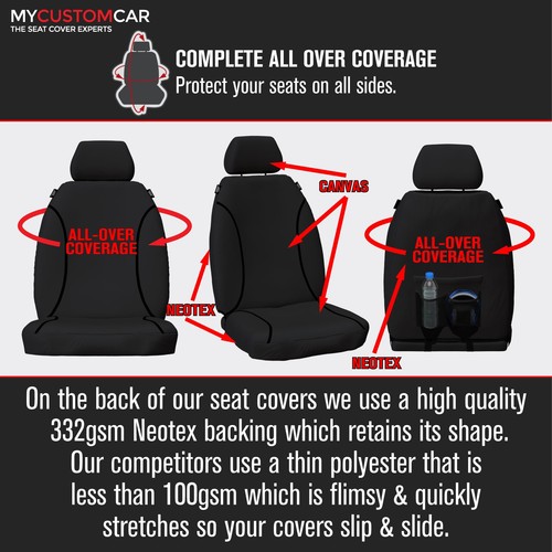 Nissan Pathfinder R51 SUV 2005-2013 Canvas Black Custom Rear Row 3 Seat Covers - Picture 5 of 12