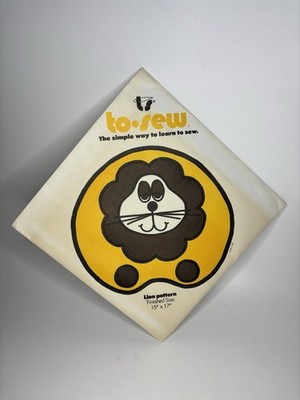 Vintage To-Sew (STUFFED LION) Sewing Pattern 15  X 17  UNCUT 1970s RARE FIND