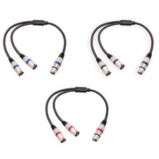 3Pin XLR Female to Dual-XLR Male Patch Y Cable Balanced Microphone Splitter Cord