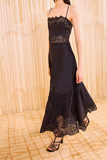 Ulla Johnson Black Lace Maxi Dress Size 4 Square Neck Spaghetti Straps
