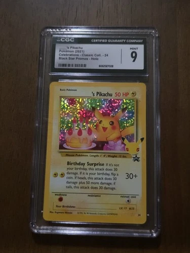 CGC 9 BIRTHDAY PIKACHU 24 CELEBRATIONS POKEMON MINT BM