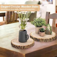 Large Wood Slices 18-25 cm Log Slices Tree Bark Rustic Table Centerpiece Stand