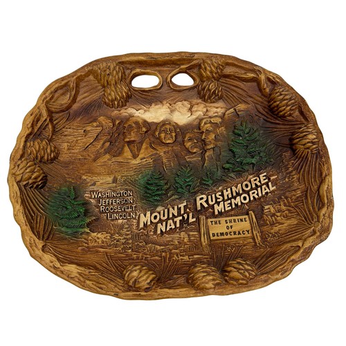 Vintage TACO Mount Rushmore Nat’l Memorial Souvenir Tray Wall Plaque 12"
