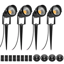 LightingWill 5W LED Landscape Lights, Warm White 3000K-3500K, Waterproof DC 12V
