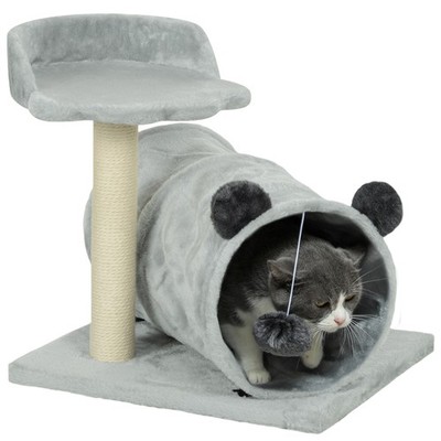 PawHut Kratzbaum mit Kratzbaum, Bett, grau, gebraucht