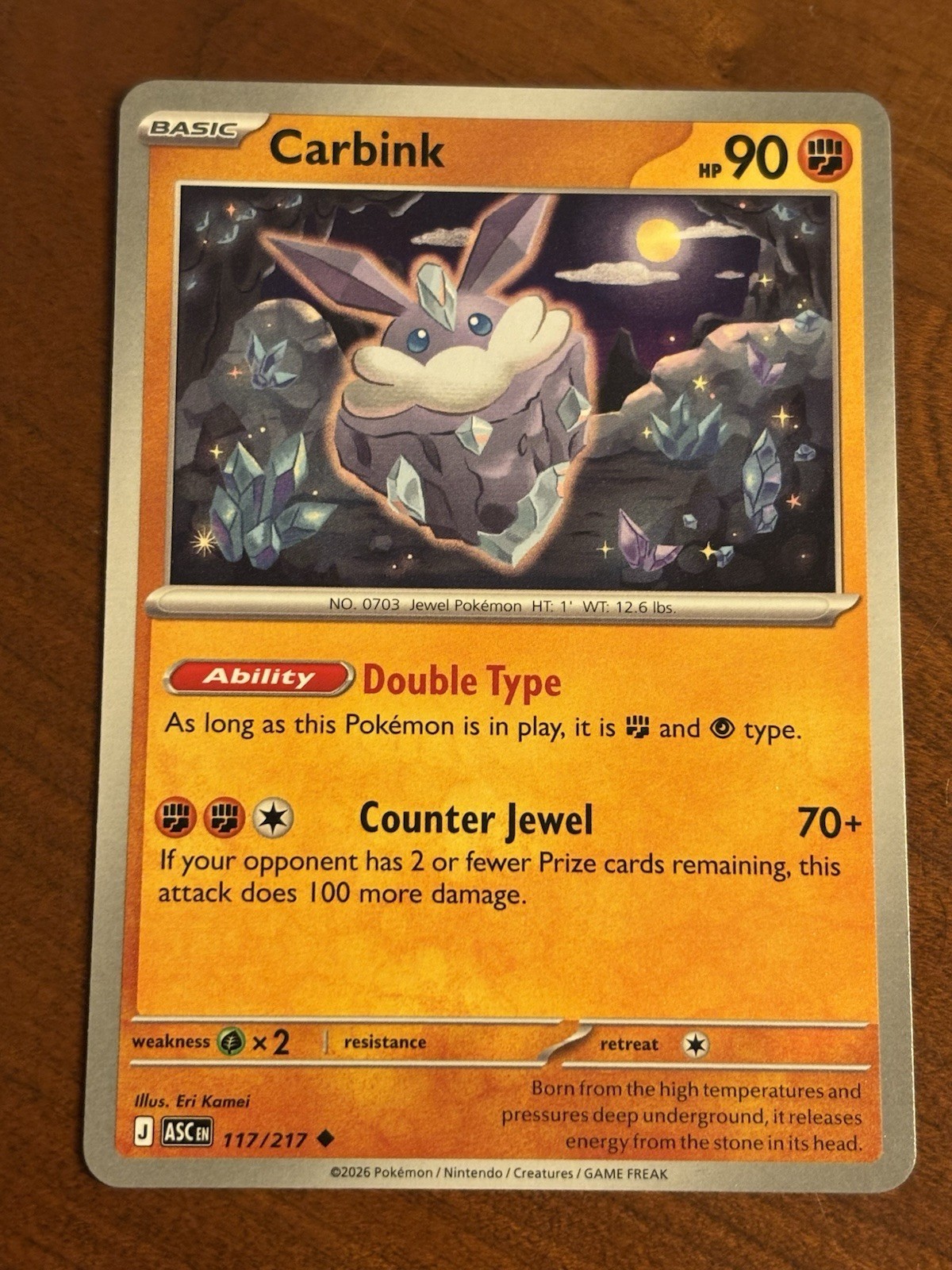 Carbink 117/217 Uncommon Ascended Heroes Pokemon Card