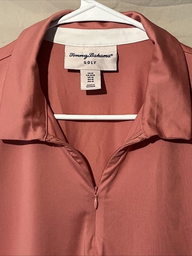 Tommy Bahama Golf Women's Polo Coral Short Sleeve Zip Size Medium - Picture 2 of 5