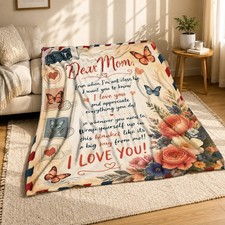 Dear Mom Love You Quote Coral Fleece Blanket
