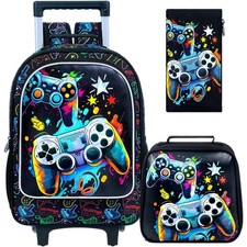 3PCS Rolling Backpack for Girls and Boys  Kids Unicorn Dinosaur Wheeled B