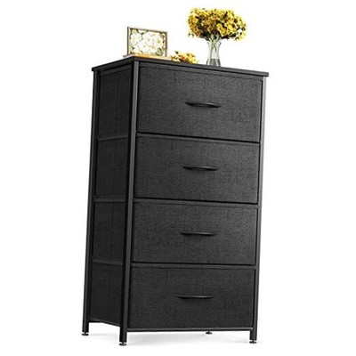  Dresser for Bedroom with 4 Storage Drawers, Small Dresser Chest of Black